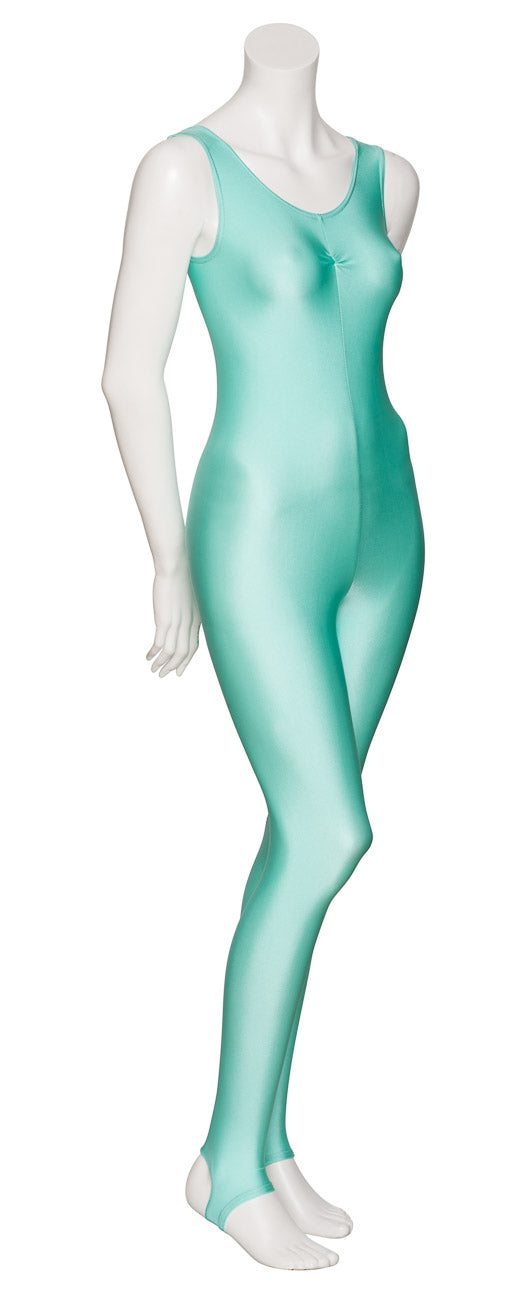 KDC013 Women's All Colours Lycra Ruched Front Sleeveless Stirrup Dance Catsuit