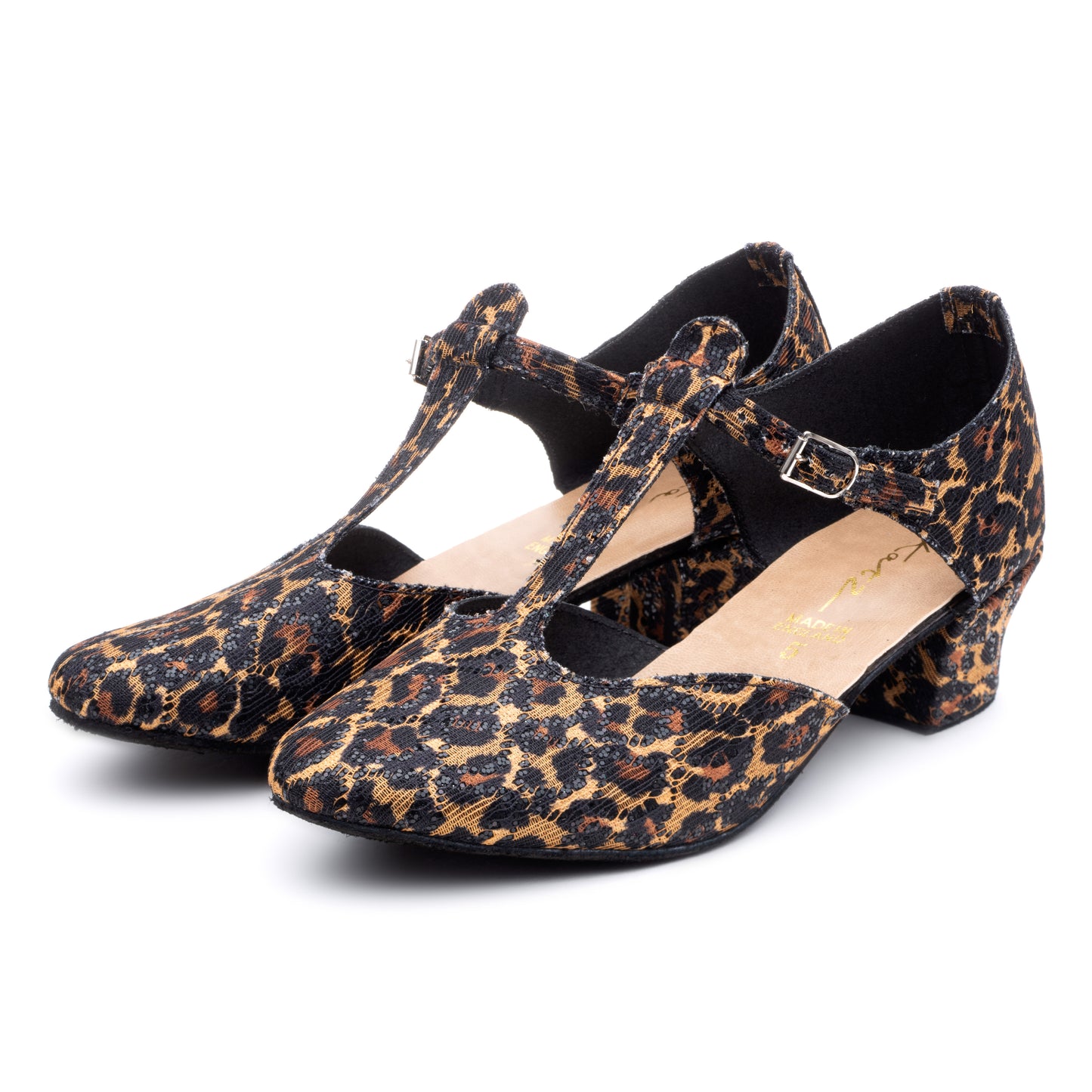 Black Panther Greek Dance Sandals Teaching Shoes Cuban Heel