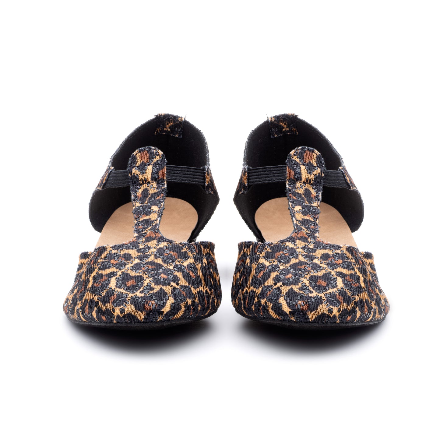 Black Panther Glitter Greek Dance Sandals Teaching Shoes Low Heel