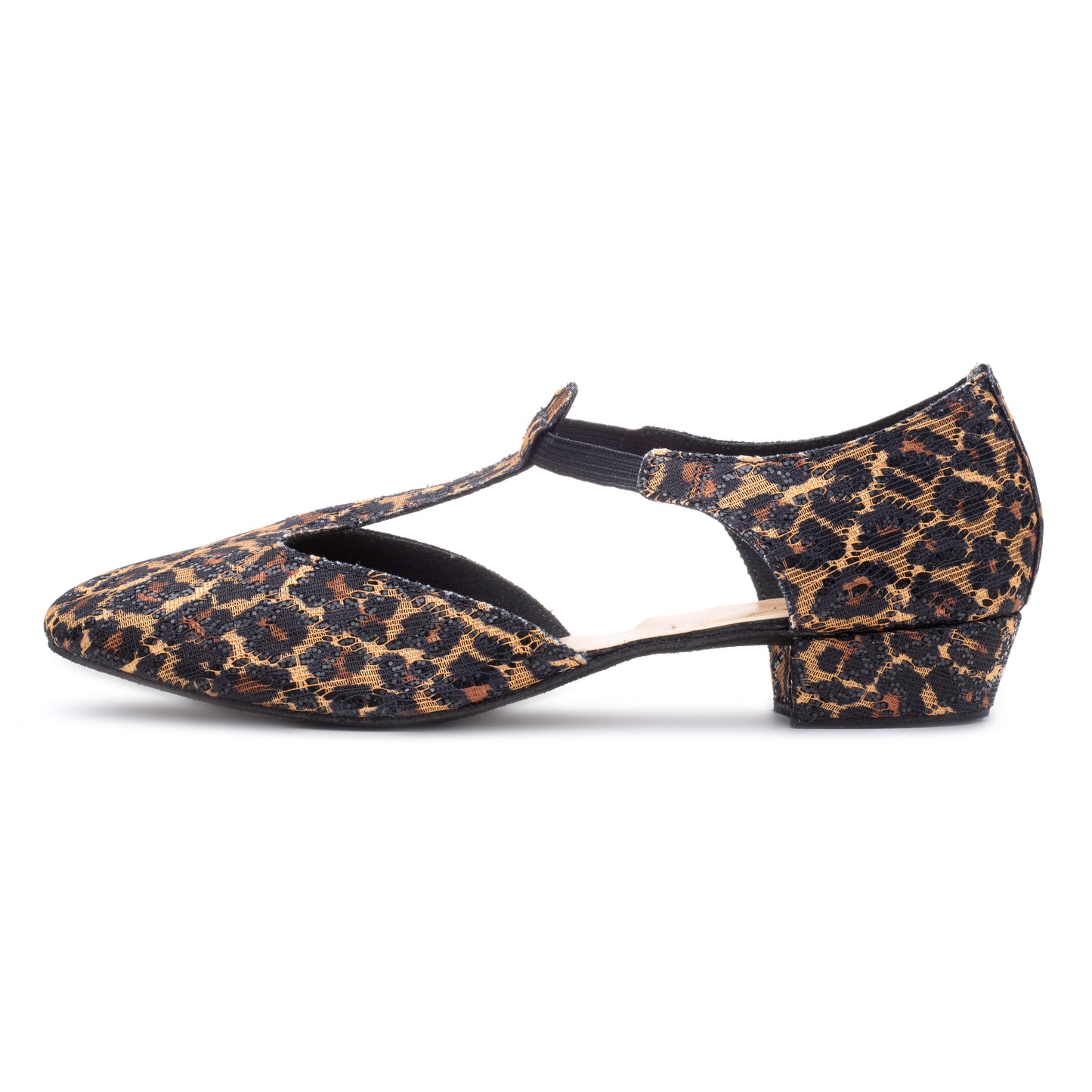 Black Panther Glitter Greek Dance Sandals Teaching Shoes Low Heel