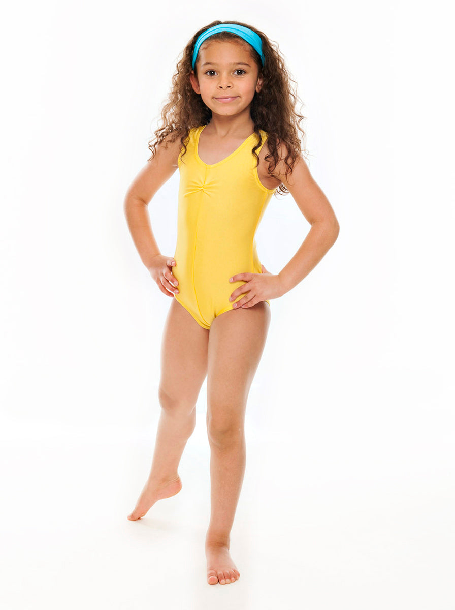 KDC006 Girls All Colours Nylon Lycra Sleeveless Ruched Dance Gymnastics Leotard