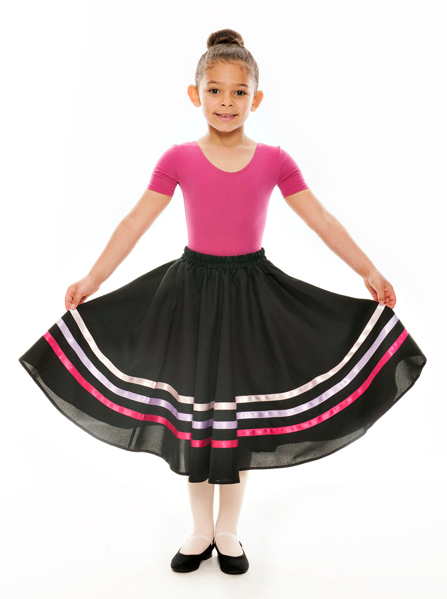 Girls Pink And Lilac Ribbon RAD Character Skirt Dance Ballet All Sizes