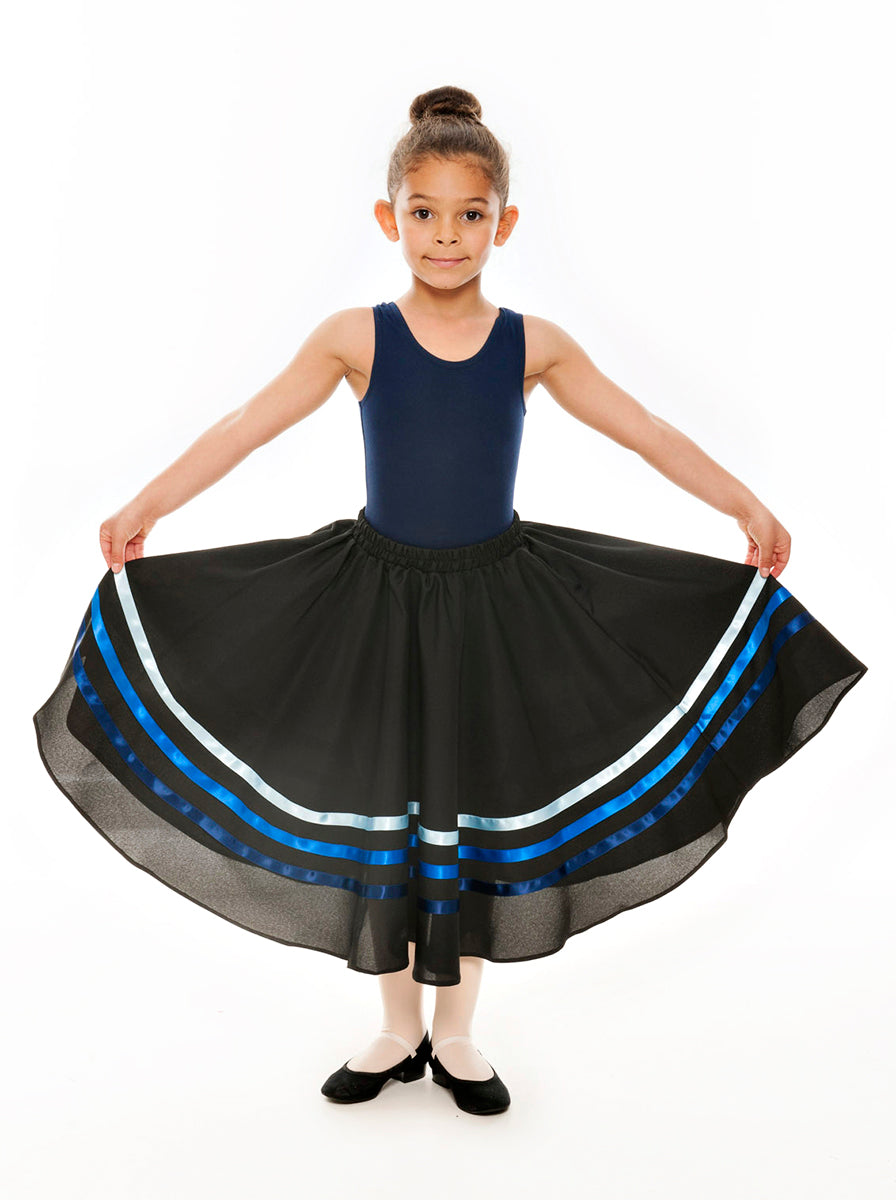Girls Blue Navy Royal Ribbon RAD Character Skirt Dance Ballet All Sizes