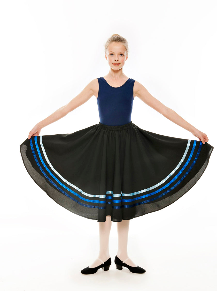 Girls Blue Navy Royal Ribbon RAD Character Skirt Dance Ballet All Sizes