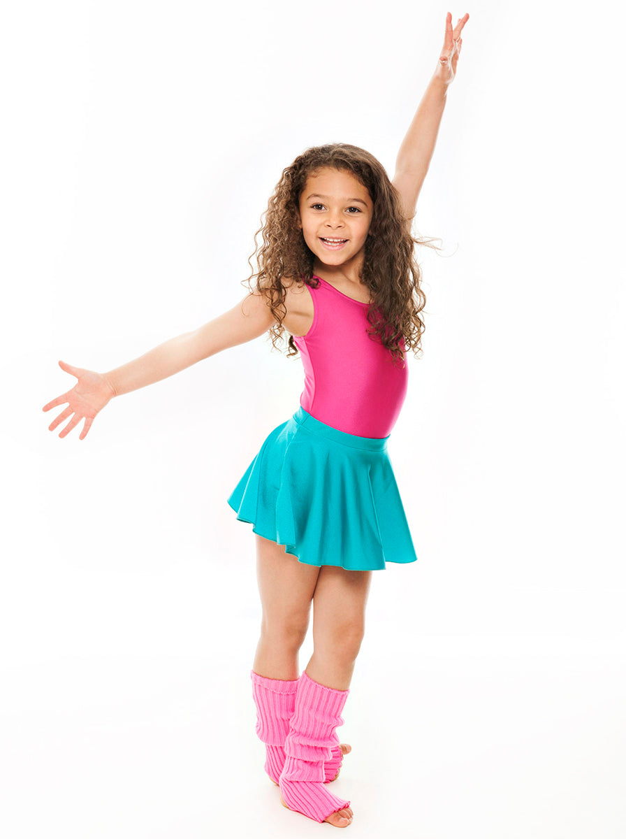 KDSK01 Girls All Colours Nylon Lycra Pull On Circular Dance Skirt