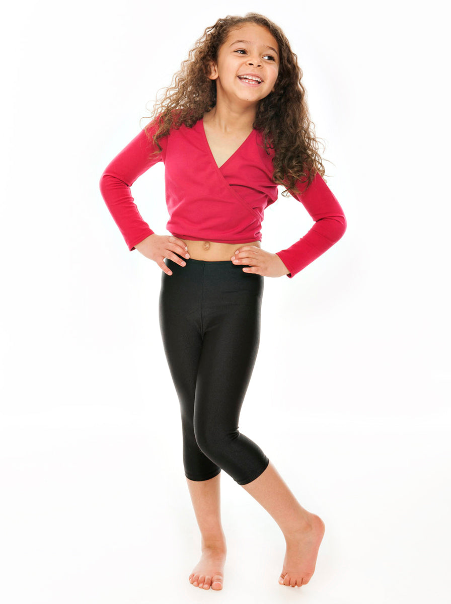 KDT003 All Sizes Black Lycra Dance Fitness Work Out Capris 3/4 Tights