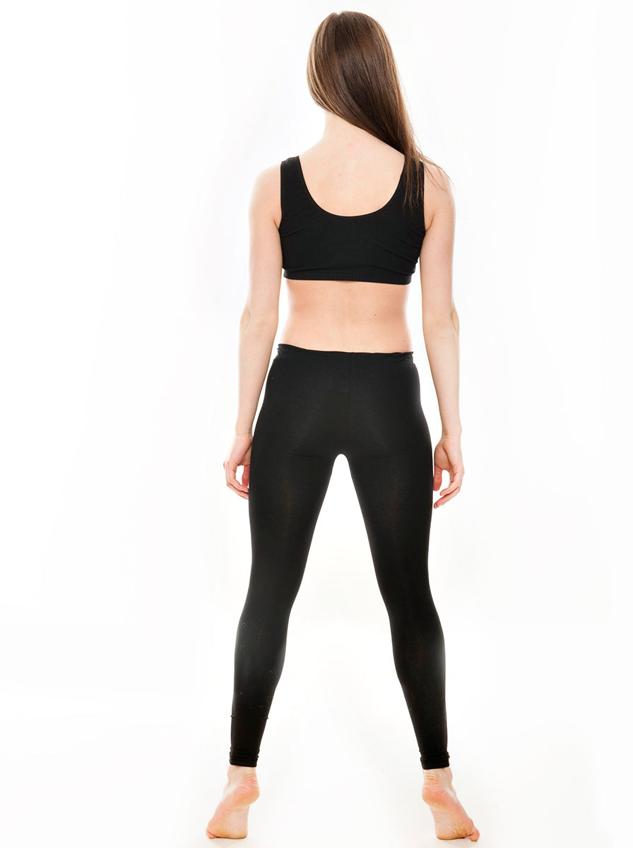 KDTC02 All Sizes Black Cotton Dance Footless Tights Leggings