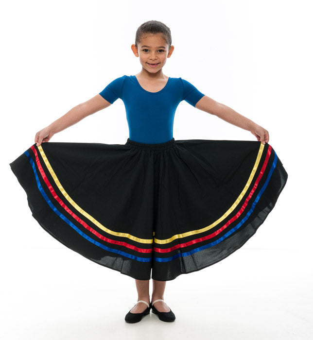 Girls Yellow Red & Blue Ribbon RAD Character Skirt Dance Ballet All Sizes