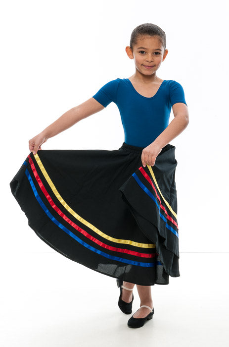 Girls Yellow Red & Blue Ribbon RAD Character Skirt Dance Ballet All Sizes