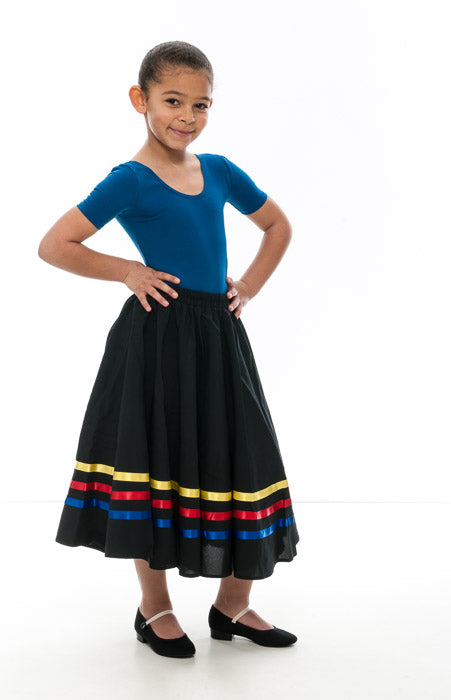 Girls Yellow Red & Blue Ribbon RAD Character Skirt Dance Ballet All Sizes