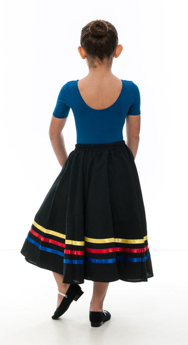 Girls Yellow Red & Blue Ribbon RAD Character Skirt Dance Ballet All Sizes