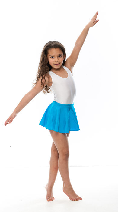 KDSK01 Girls All Colours Nylon Lycra Pull On Circular Dance Skirt