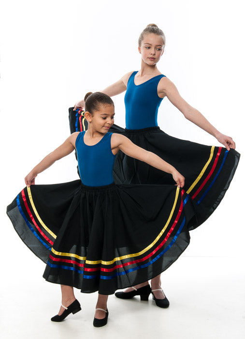 Girls Yellow Red & Blue Ribbon RAD Character Skirt Dance Ballet All Sizes