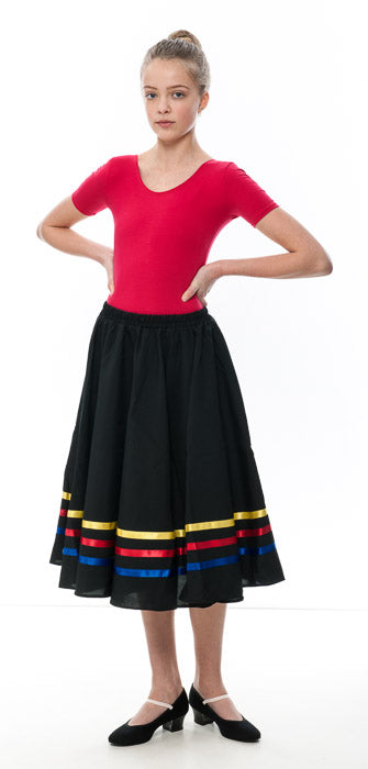 Girls Yellow Red & Blue Ribbon RAD Character Skirt Dance Ballet All Sizes