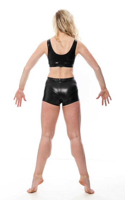 KHPM-5 Women's All Colours of Shiny METALLIC Dance Gymnastics Running Shorts Hot Pants