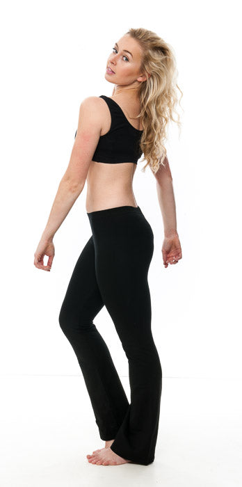 Ladies Girls Black Cotton Ballet Dance Jazz Pants Trousers KJPC2