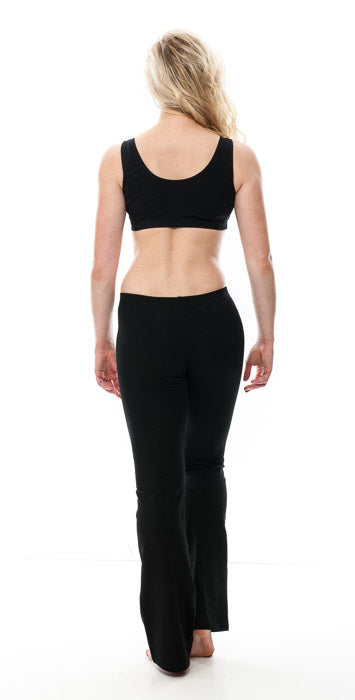 Ladies Girls Black Cotton Ballet Dance Jazz Pants Trousers KJPC2