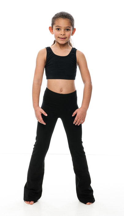 Ladies Girls Black Cotton Ballet Dance Jazz Pants Trousers KJPC2
