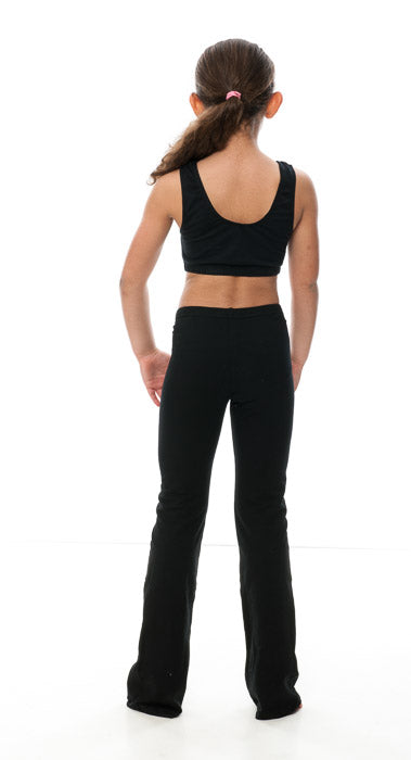 Ladies Girls Black Cotton Ballet Dance Jazz Pants Trousers KJPC2