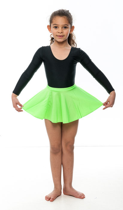 KDSK01 Girls All Colours Nylon Lycra Pull On Circular Dance Skirt