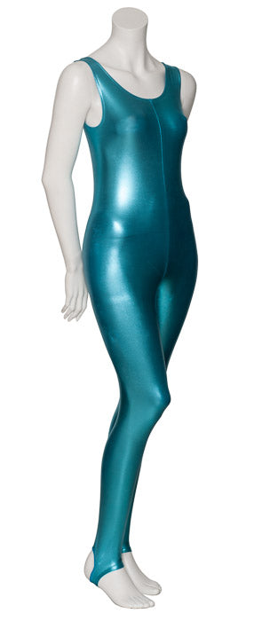 KDC011 Women's Shiny METALLIC All Colours Sleeveless Stirrup Catsuit Unitard