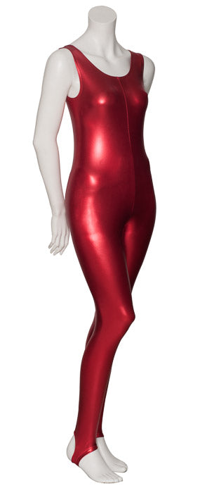 KDC011 Women's Shiny METALLIC All Colours Sleeveless Stirrup Catsuit Unitard