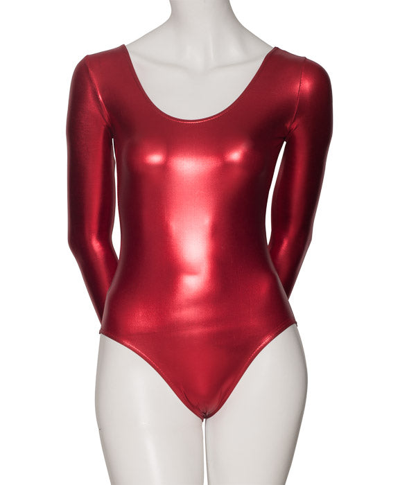 KDC029 Women's Shiny METALLIC All Colours Long Sleeve Dance Leotard