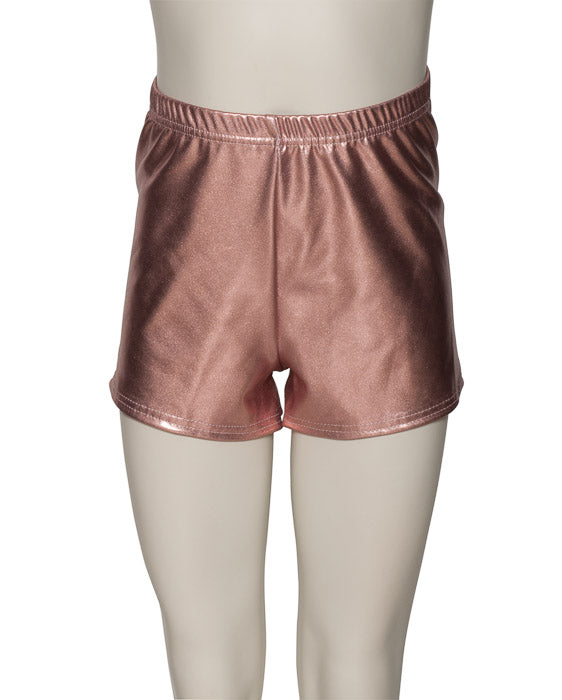 KHPM-5 Girls All Colours of Shiny METALLIC Dance Gymnastics Running Shorts Hot Pants
