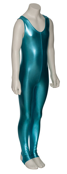 KDC012 Girls Shiny METALLIC All Colours Long Sleeve Stirrup Catsuit Unitard