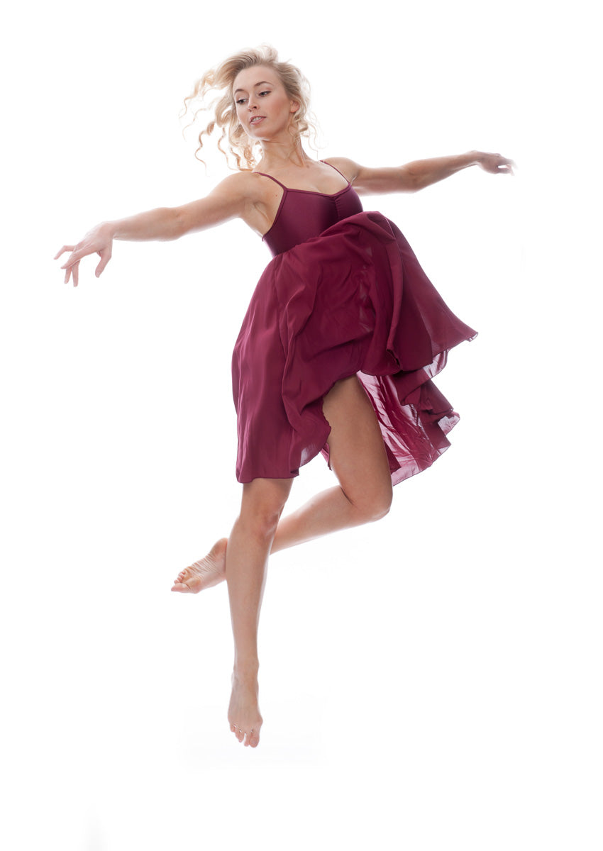 Burgundy All Sizes Plain Lyrical Dress Contemporary Ballet Dance Costume