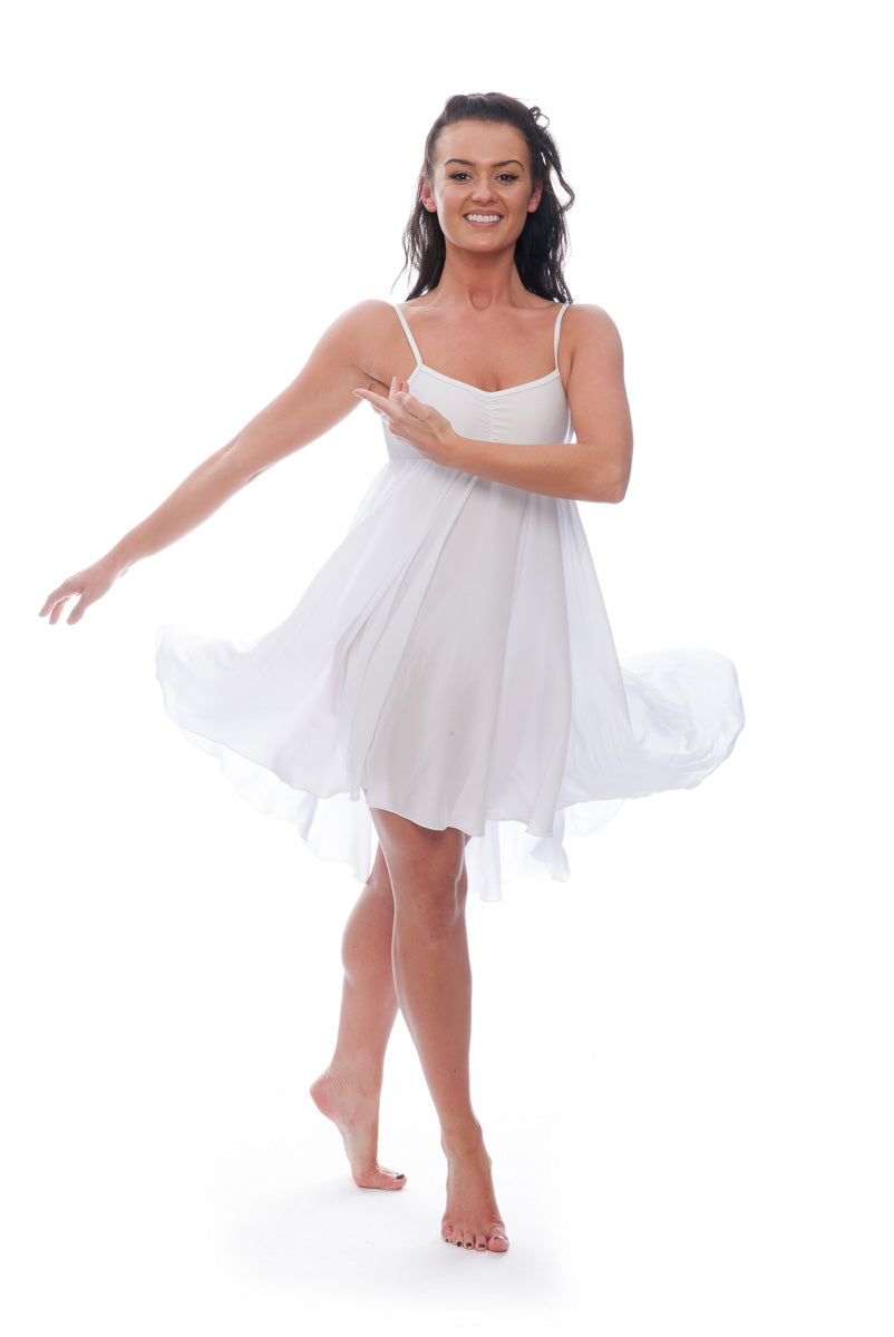 White All Sizes Plain Lyrical Dress Contemporary Ballet Dance Costume