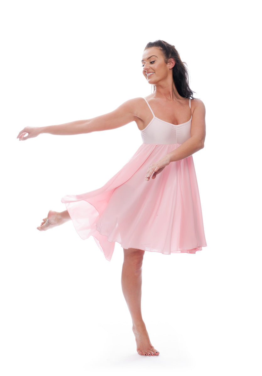 Pale Pink All Sizes Plain Lyrical Dress Contemporary Ballet Dance Costume