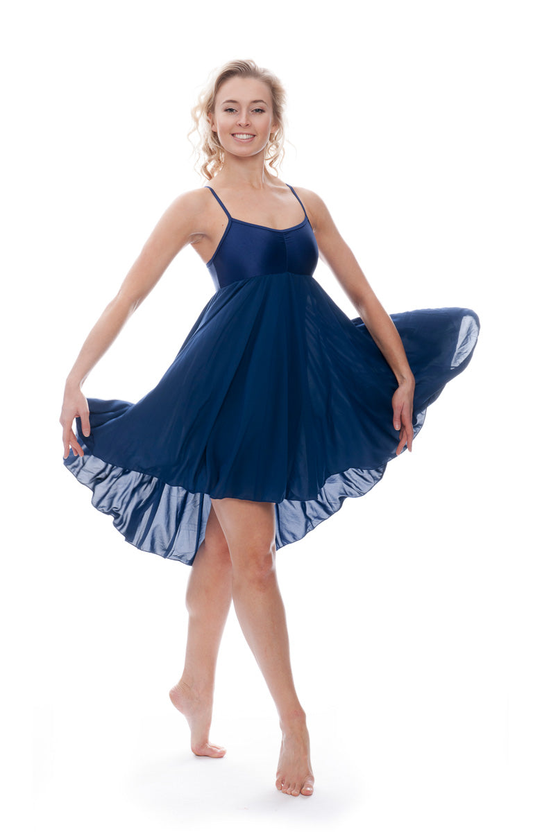 Navy Blue All Sizes Plain Lyrical Dress Contemporary Ballet Dance Costume