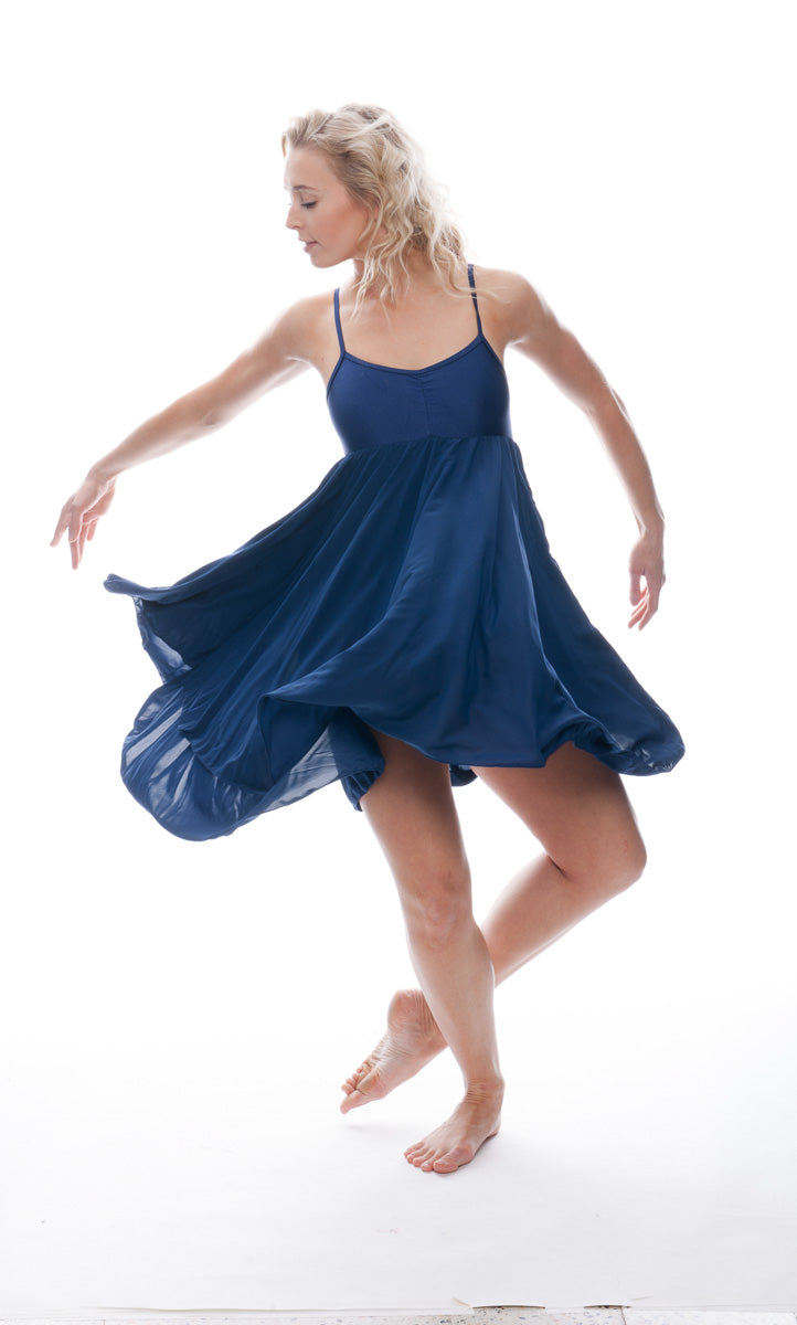 Navy Blue All Sizes Plain Lyrical Dress Contemporary Ballet Dance Costume