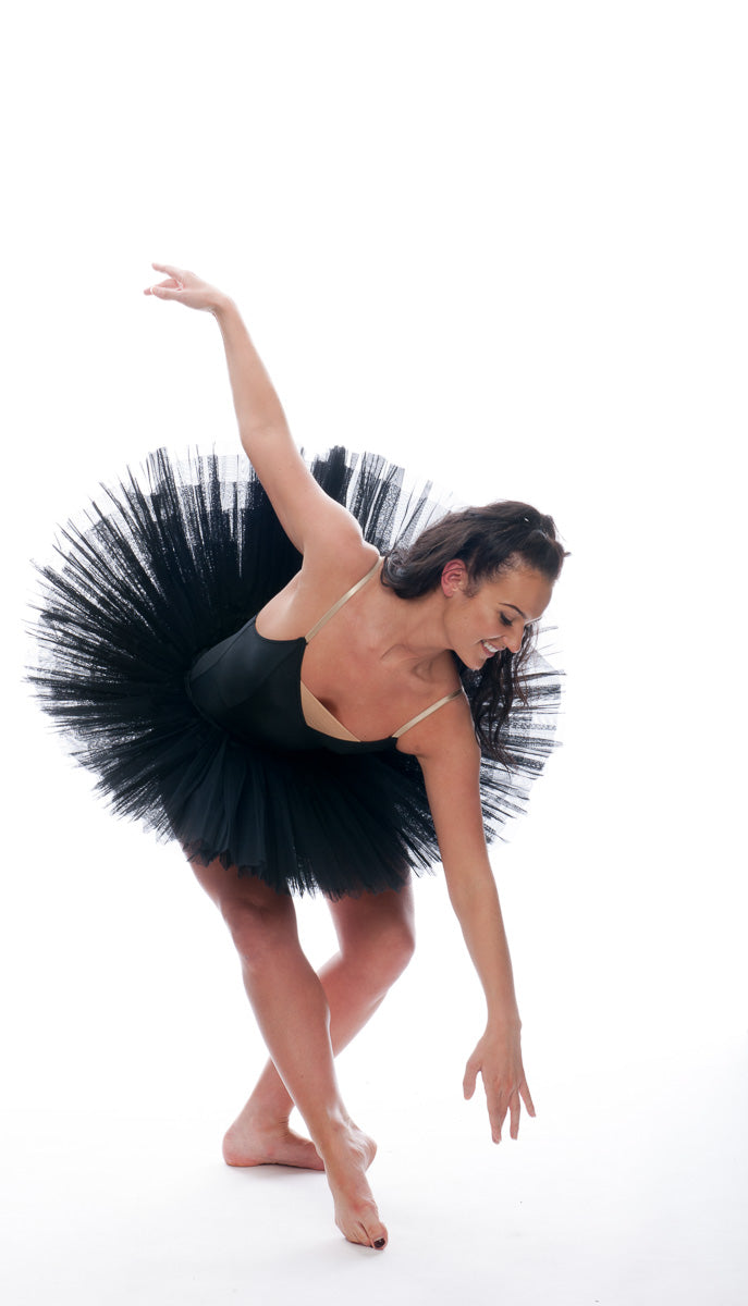 Girls Women's Black Premium Professional Dance Ballet Practise Pancake Plateau Tutu