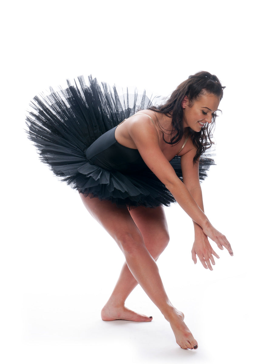 Girls Women's Black Premium Professional Dance Ballet Practise Pancake Plateau Tutu