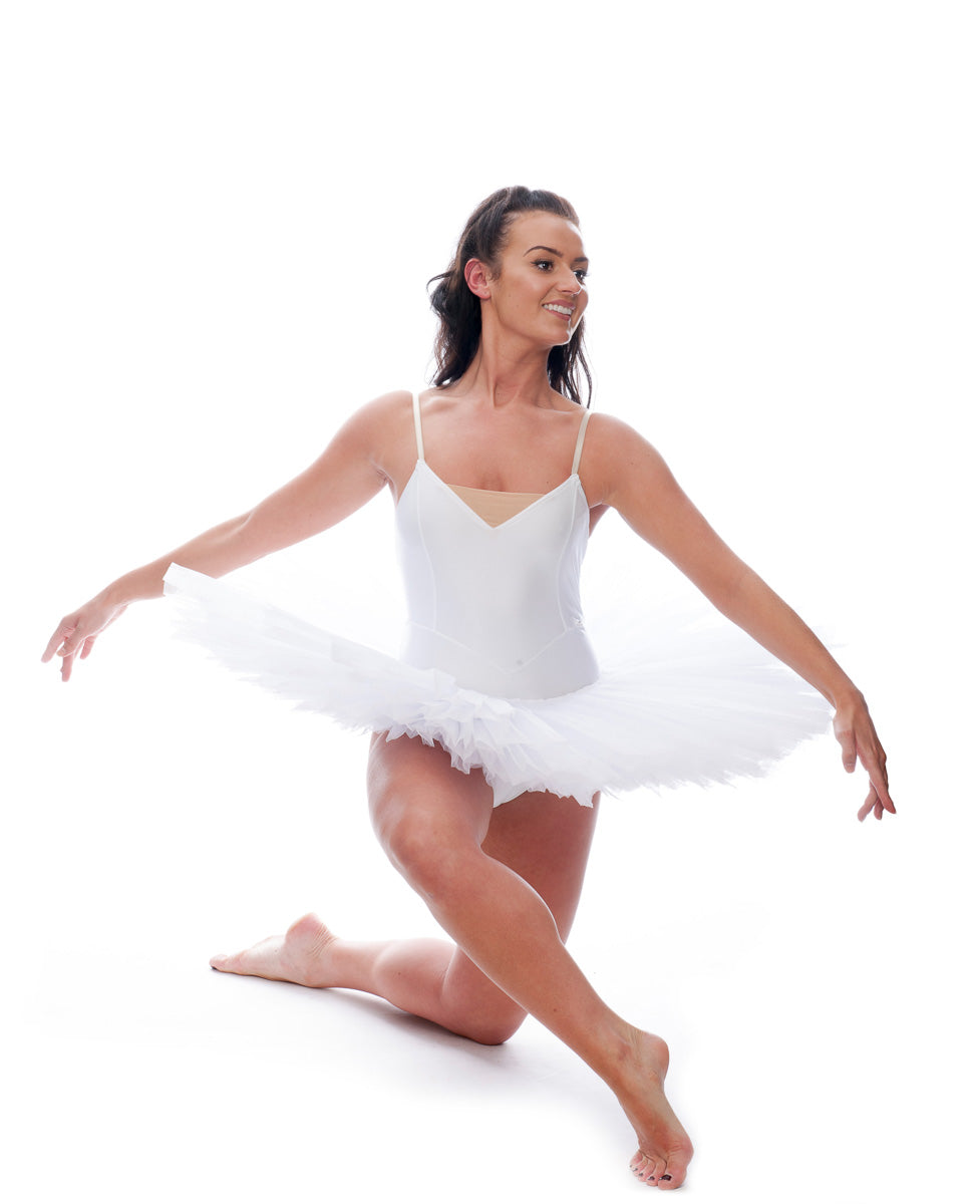 Girls Women's White Premium Professional Dance Ballet Practise Pancake Plateau Tutu