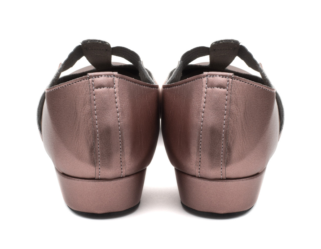 Dusky Pink Metallic PU Greek Dance Sandals Teaching Shoes Low Heel