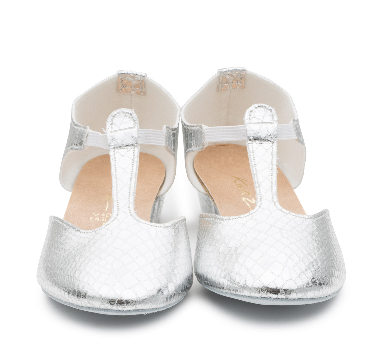 Silver Snake PU Greek Dance Sandals Teaching Shoes Low Heel