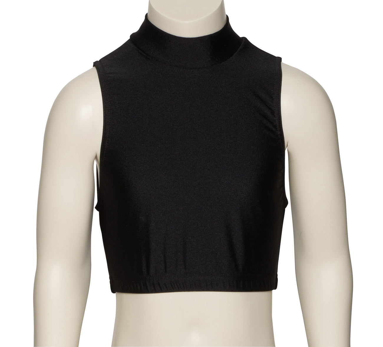 KCTN-7 Girls Shiny Nylon Lycra High Neck Dance Fitness Gym Crop Top