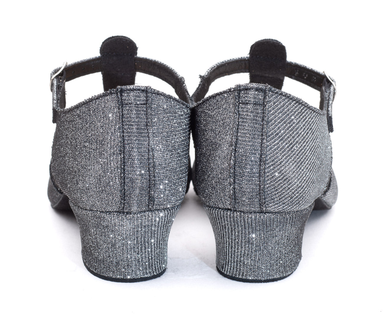 Graphite Glitter Greek Dance Sandals Teaching Shoes Cuban Heel