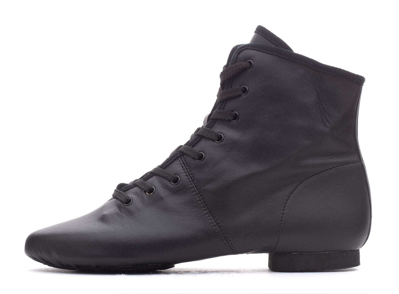 Black PU Lace Up Rubber Or Suede Split Sole Jazz Boot Dance Practice Shoes