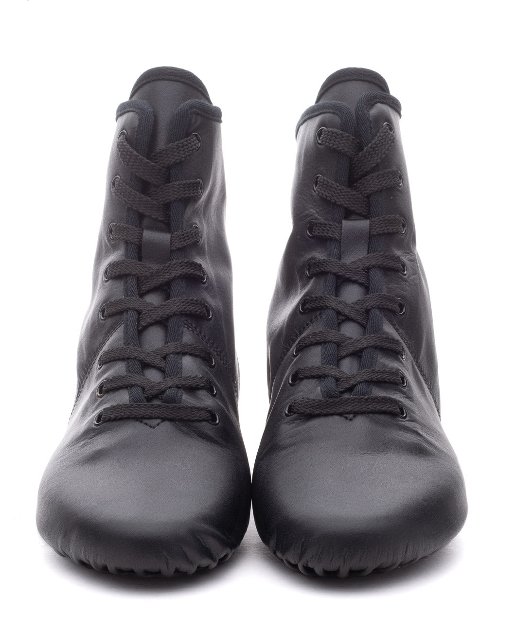 Black PU Lace Up Rubber Or Suede Split Sole Jazz Boot Dance Practice Shoes