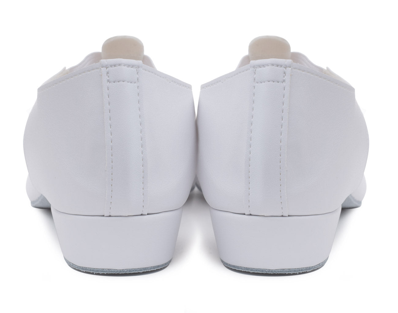 White PU Greek Dance Sandals Teaching Shoes Low Heel