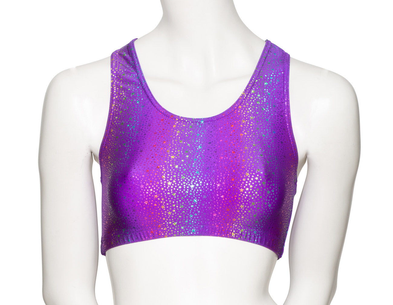 KCTS-5 All Colours and Sizes STAR PRINT Racer Back Dance Fitness Gym Crop Top