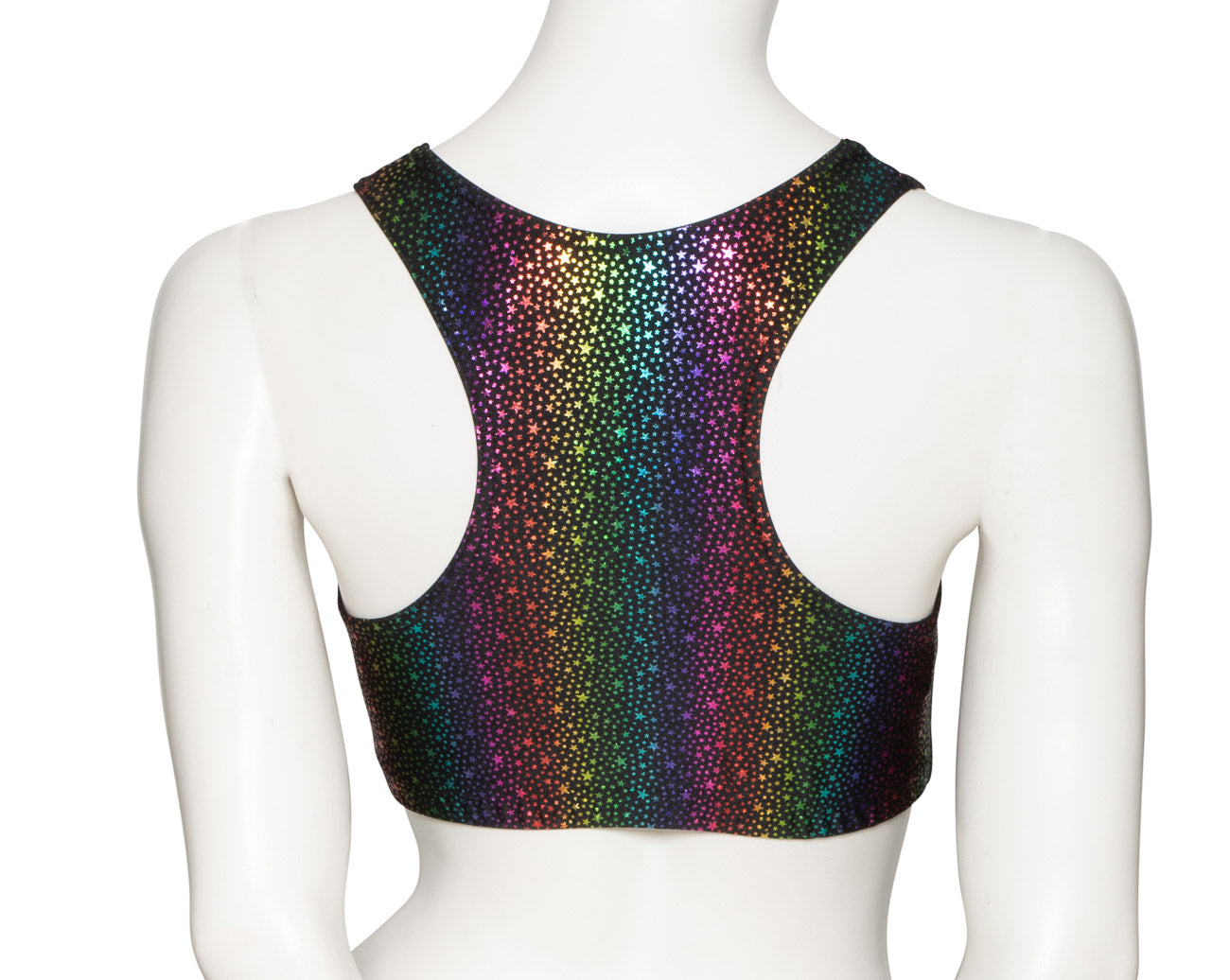 KCTS-5 All Colours and Sizes STAR PRINT Racer Back Dance Fitness Gym Crop Top