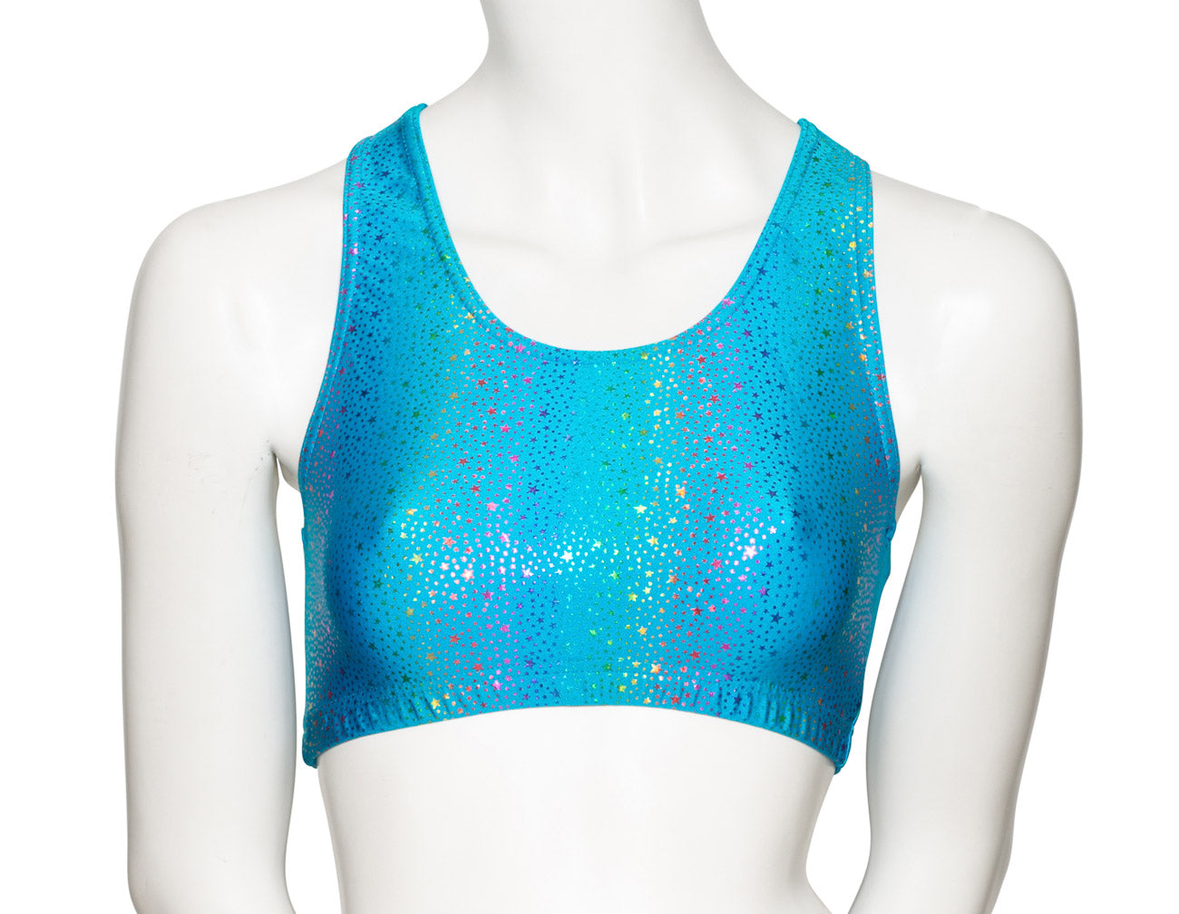 KCTS-5 All Colours and Sizes STAR PRINT Racer Back Dance Fitness Gym Crop Top