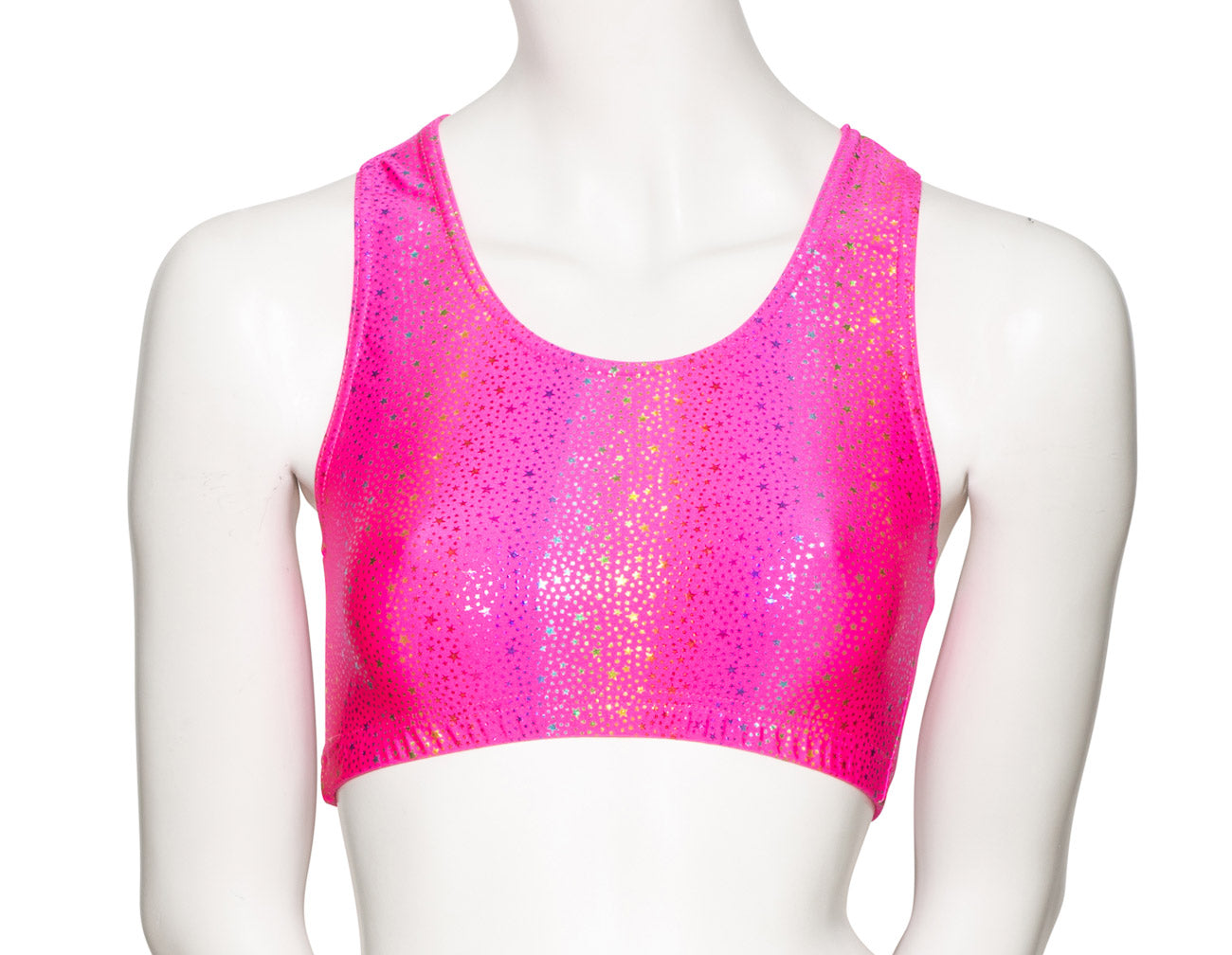 KCTS-5 All Colours and Sizes STAR PRINT Racer Back Dance Fitness Gym Crop Top