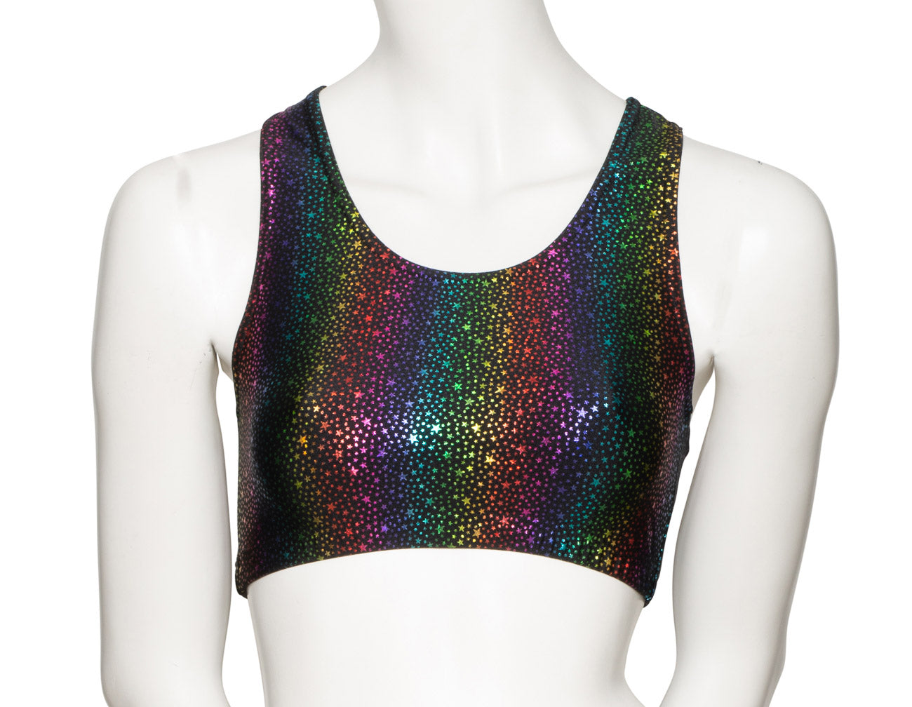 KCTS-5 All Colours and Sizes STAR PRINT Racer Back Dance Fitness Gym Crop Top