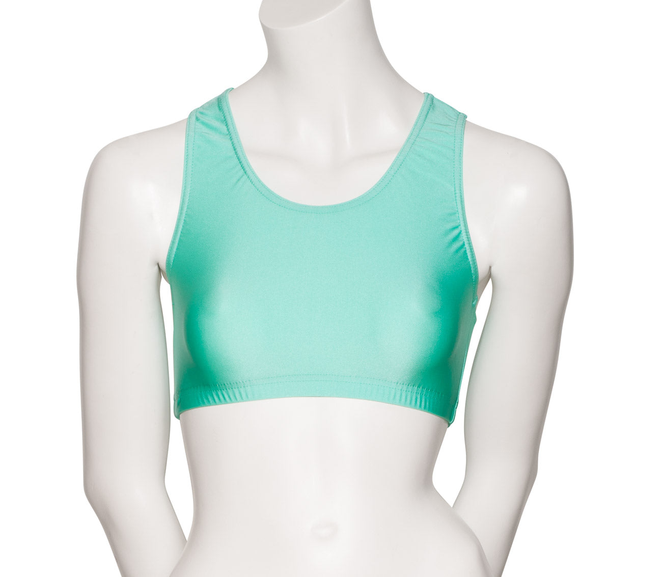 KCTN-5 Women's Shiny Nylon Lycra Racer Back Dance Fitness Gym Crop Top
